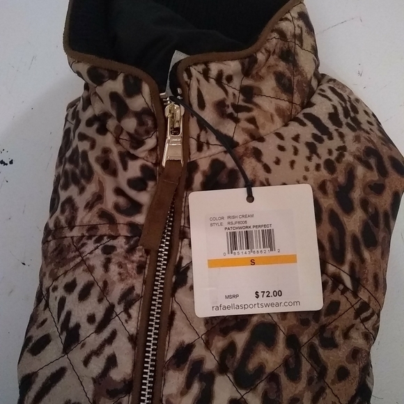 QUILTED Cheetah Lined Vest Size S/Petite - Picture 4 of 9